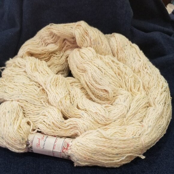 Handwoven Other - Cotton boucle Tweed Handwoven Fingering Yarn 269g 1.076 yards